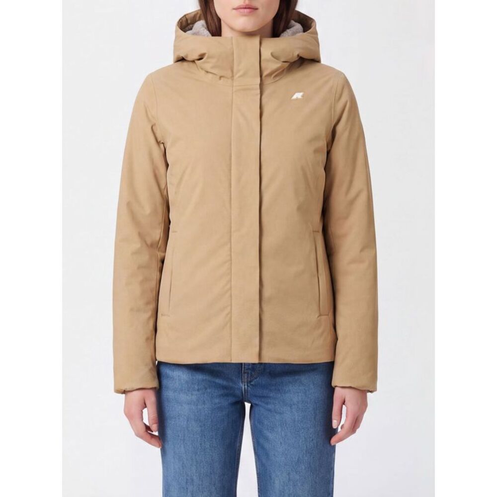 K-Way Women K-Way Bleizou Short Waterproof Parka With Hood And Faux-Fur Lining